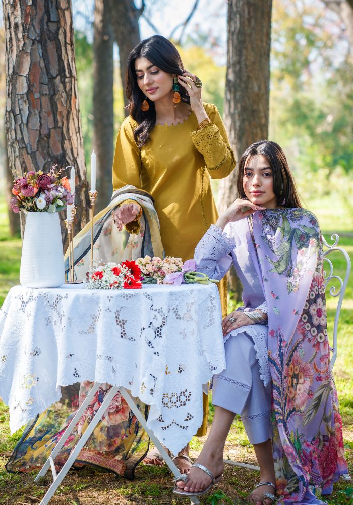 Zari Mustard Bloom – Embroidered 3-Piece Lawn Suit (NLC-102-PK)